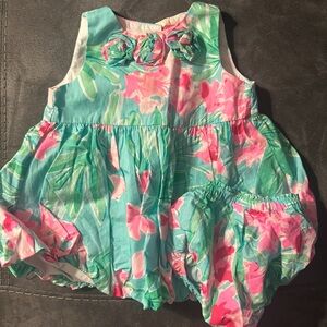 Lilly Pulitzer britta bubble dress shift aqua al fresco 6-12
